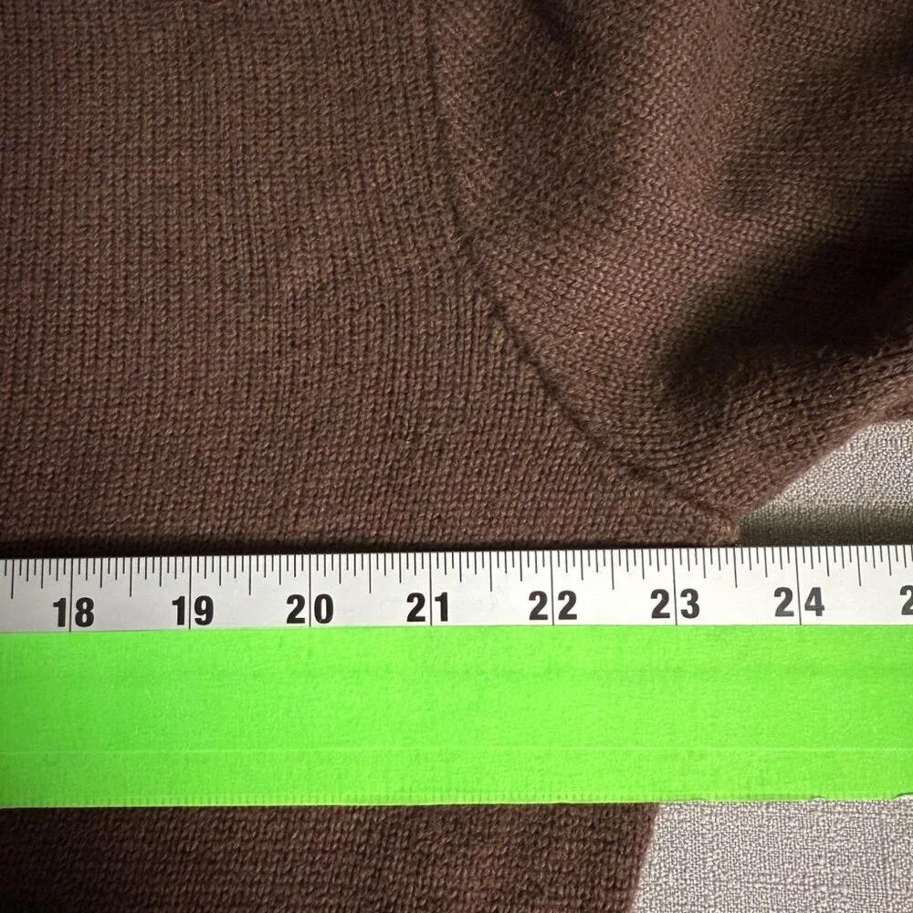Polo Ralph Lauren Brown Cotton Knit 1/4 Zip Sweater Academia Preppy Y2K Large